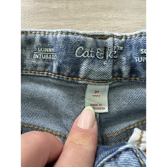 Cat & Jack Toddle Size 3T Unisex Blue Denim Jeans - Picture 2 of 9